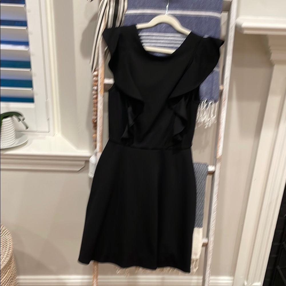 Miami Black Ruffled Fit and Flare Mini Dress